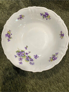 Winterling Bavaria Floral Porcelain Serving Bowl White & Purple